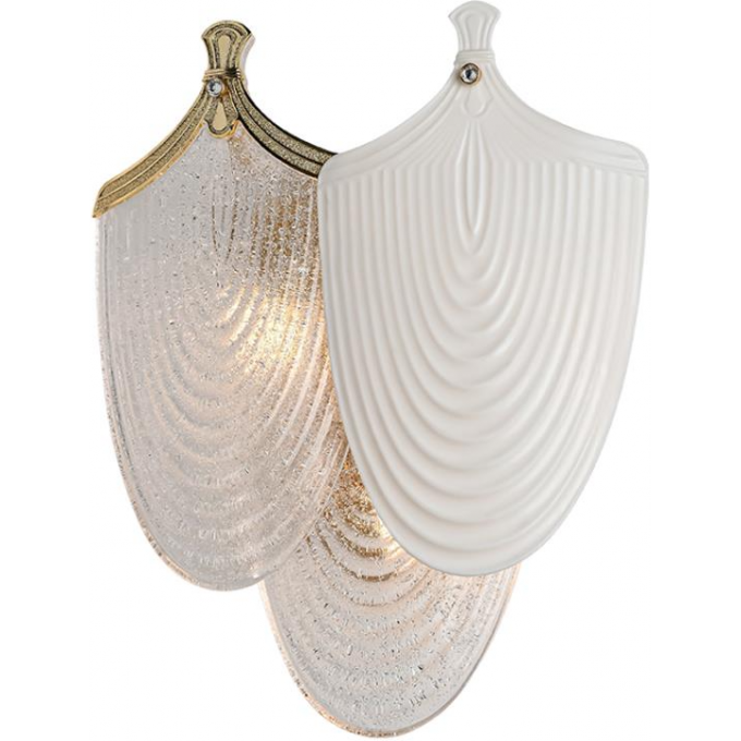 Бра ODEON LIGHT PORCELA HALL ODL24 517 G9 3*40W металл фарфор стекло, золото белый прозрачный 5051/3W