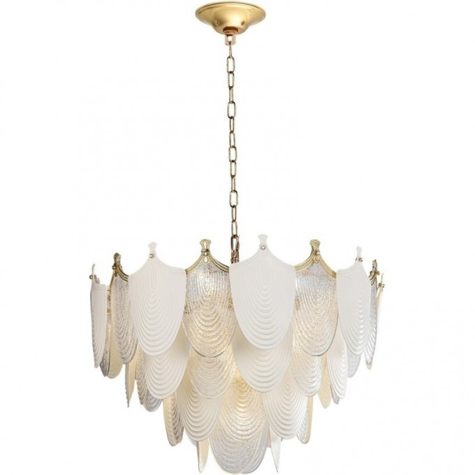 Люстра ODEON LIGHT PORCELA HALL ODL24 517 E14 21*40W металл фарфор стекло, золото белый прозрачный 5051/21